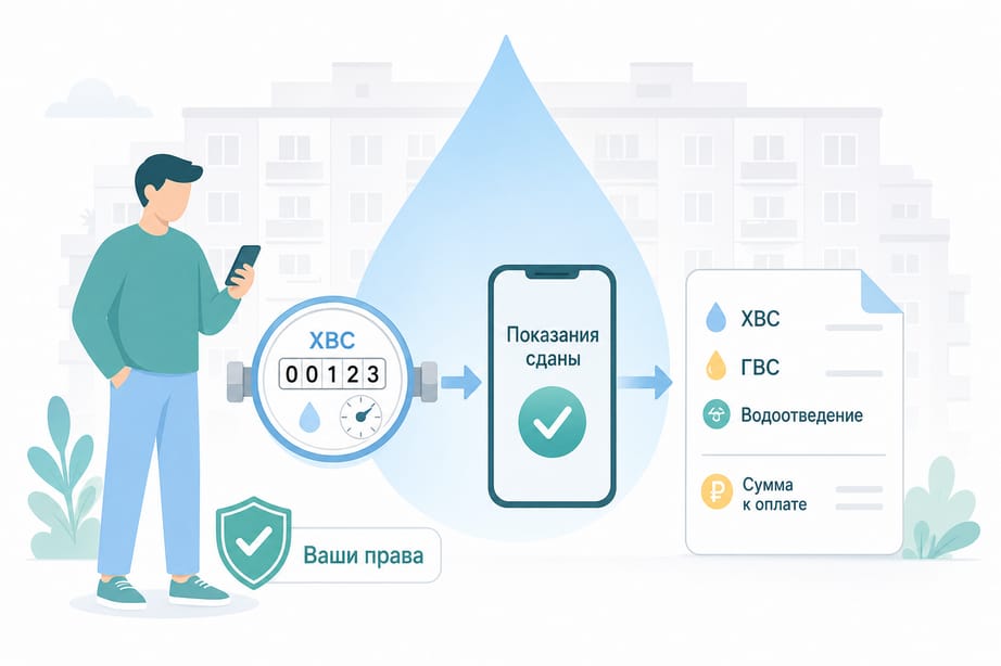 Как платить за воду и водоотведение по счетчику: формулы расчета, сроки передачи показаний и права собственника