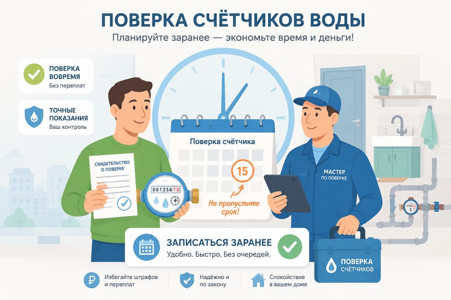 За сколько дней делать поверку счётчиков воды: когда начинать и что важно успеть